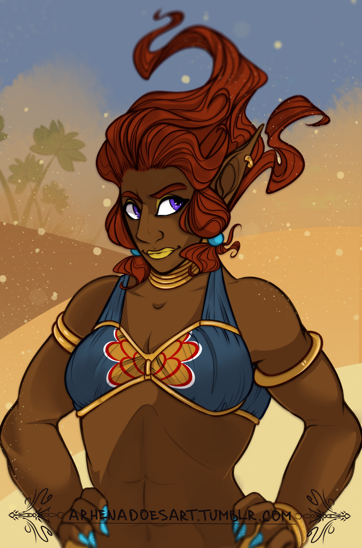 arhenadoesart:i tried to draw a gerudo.  maybe i should make adoptable OCs or something.