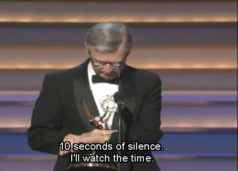 cramprolls:   Fred Rogers Acceptance Speech - 1997  “I’ll watch the time.” GULP. WEEP. 