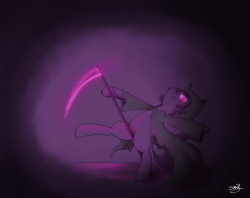 codras:  sand9k:  It a reaper pone pole dancing using a scythe. Done partly as practice for a multitude of things at once and partly “draw something @mcsweezy hasn’t drawn yet.” Hopefully it turned out leaning more on the playfully cute side rather