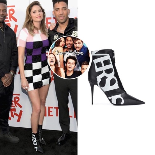 What: Shelley Hennig’s Red Carpet look from 8.16.18 Dress: @versace Multicolored Checkered DressSh