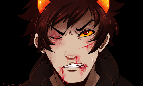 playbunny:  I bleed it out… I’ve opened up these scars… I’ll make you face this…! I’ve pulled myself so far… I’ll make you face this now…!! - - -  This started out as just some facial expression practice and it quickly turned into