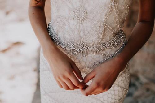 It&rsquo;s all about the details from this @annacampbellbridal gown | Photography: @emily.magers