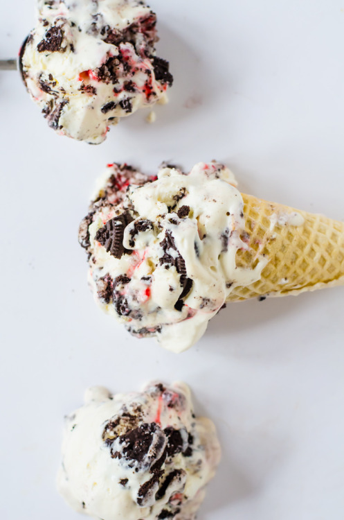 XXX foodffs:  No Churn Oreo Peppermint Ice Cream photo