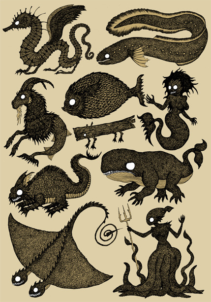 djrbennettillustration - Assorted Sea Monsters 5