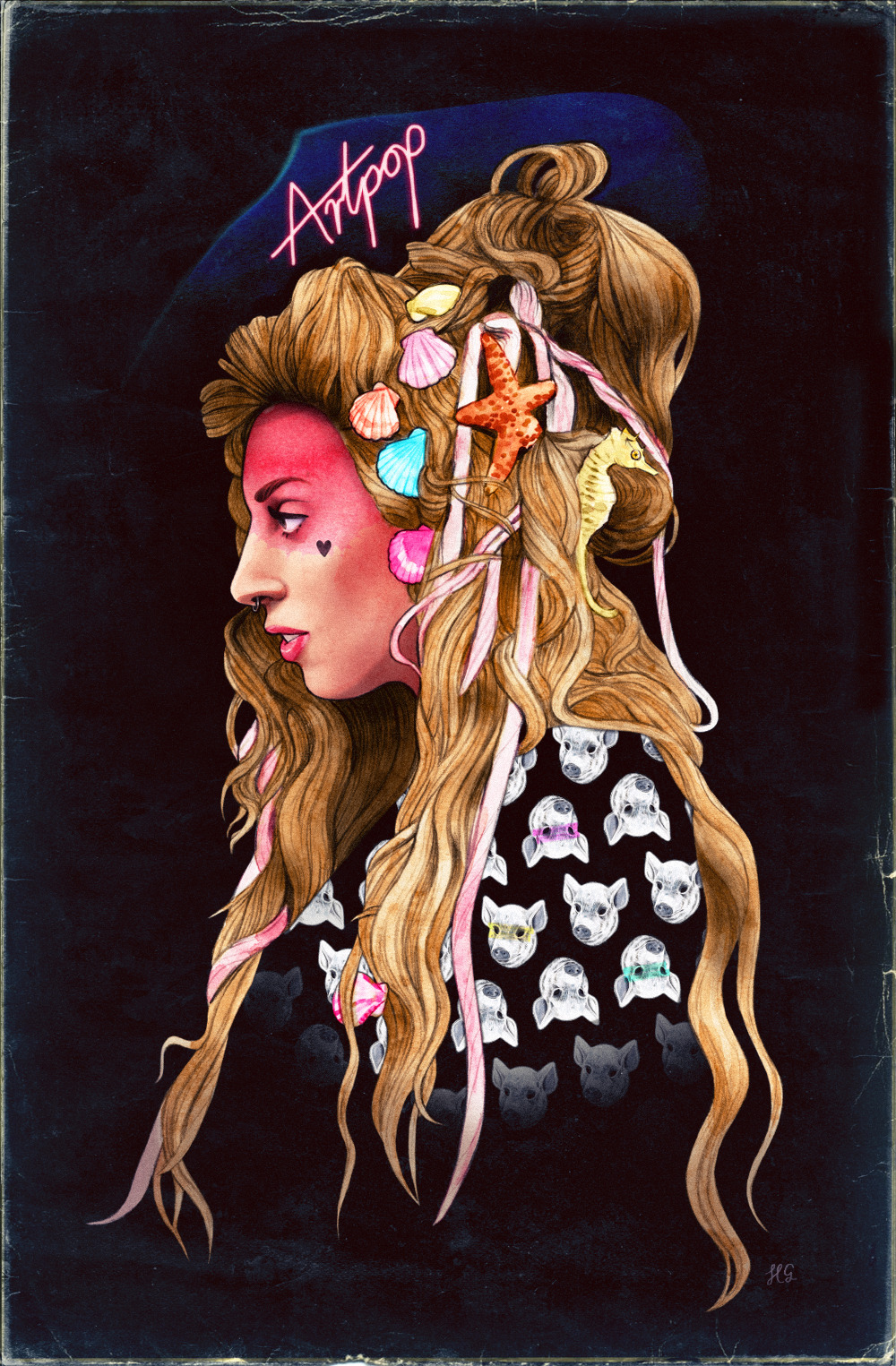 dollychops:  Neon ARTPOP (a hint of a new background I’m working on!) 