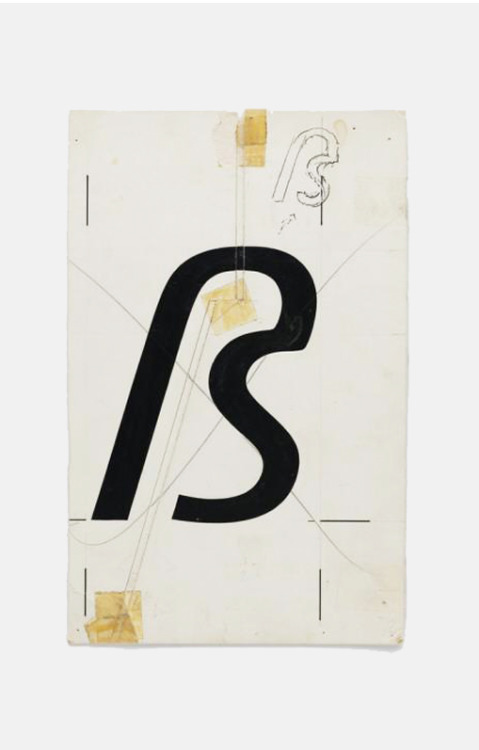 Adrian Frutiger, working on the development of the typeface Univers, 1950-1954. Client: Deberny et P