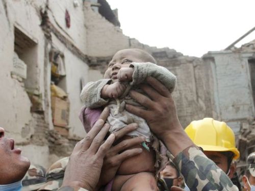 perplexistan:  Such an amazing story of hope, amid so much despair. Four-month-old Sonit Awal was rescued, alive, from the rubble in the aftermath of the Nepal earthquake. Sources: CNN, USA Today, People