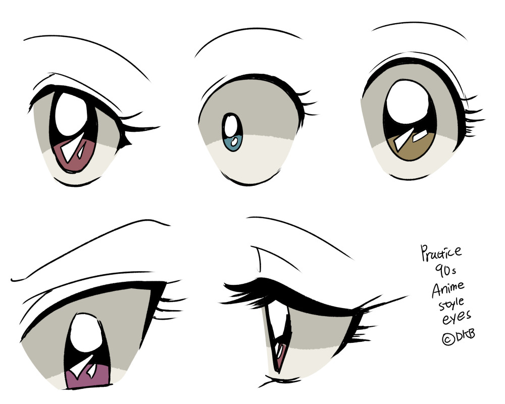 The downsides of immortality — diaemyung: Practice 90s Anime style eyes