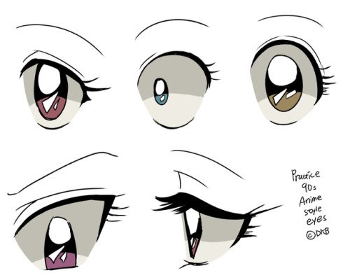 Practice 90s Anime style eyes