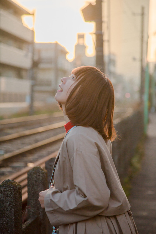 tokyophotolife: title:こなみん♥世田谷線＜若林駅編＞(Konamin loves Setagaya-line&lt;Wakabayashi station edition&gt