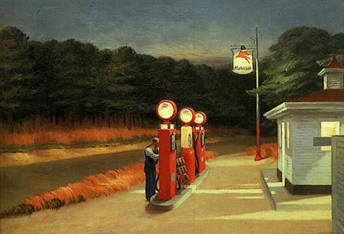 edithscushing: Twin Peaks: S03E08 (2017)  Edward Hopper: Gas (1940), Summer Evening (1947), She