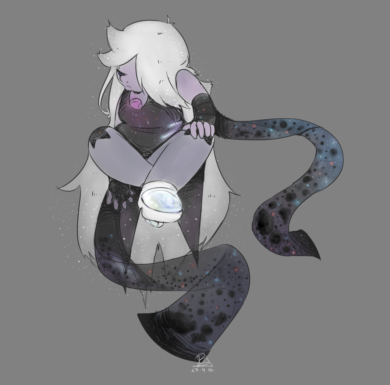 tinyshippingtrash:  i really really really love starry space rock amethyst squeee