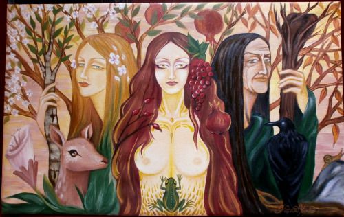 &ldquo;Maiden, Mother and Crone&rdquo;, oil colours.[Facebook • DeviantArt • Blogspot]© Nataša Ilinč