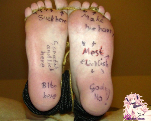 ticklish-kitten:  My master had a bit fun with my feet and a pencil as you can see … Gosh! It tickle