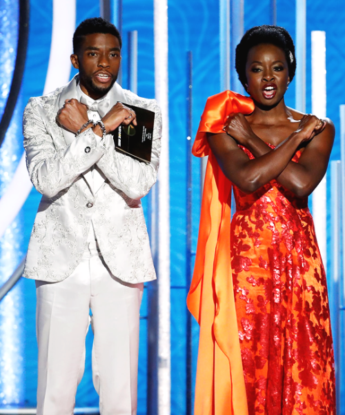 awardseason:CHADWICK BOSEMAN, DANAI GURIRA, LUPITA NYONG’O, MICHAEL B. JORDAN76th Annual Golden Glob