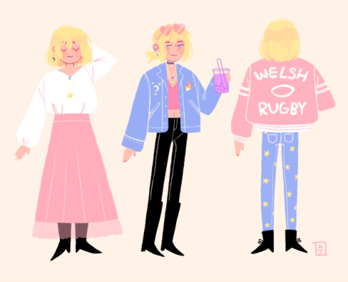 lesbiancowboy-core: some howls in modern day clothes!! click on it to fix the image quality :/