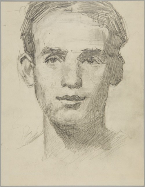 harvard-art-museums-drawings: Male Head, Denman Waldo Ross, 19th-20th century, Harvard Art Museums: 
