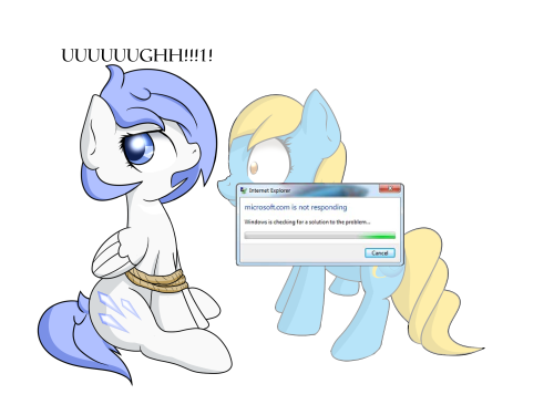 ask-googlechrome:This one took me a while to finish. +1 internet if you get the James Bond reference. Also Chrome doesn’t know how to tie proper knots.Featuring the Time Mistress (originally was going to be Orange Juice Pony but she closed her blog)and