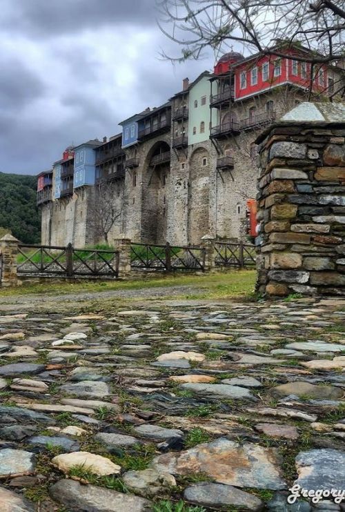 Iviron Monastery and a cave in Mount Athos, Greece