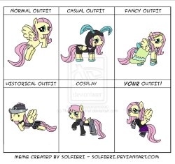 madame-fluttershy:  Character Outfit Meme-