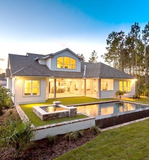Ideas For A Substantial, Traditional, White, Two-story Exterior Home RemodelInspiration For A Large Timeless