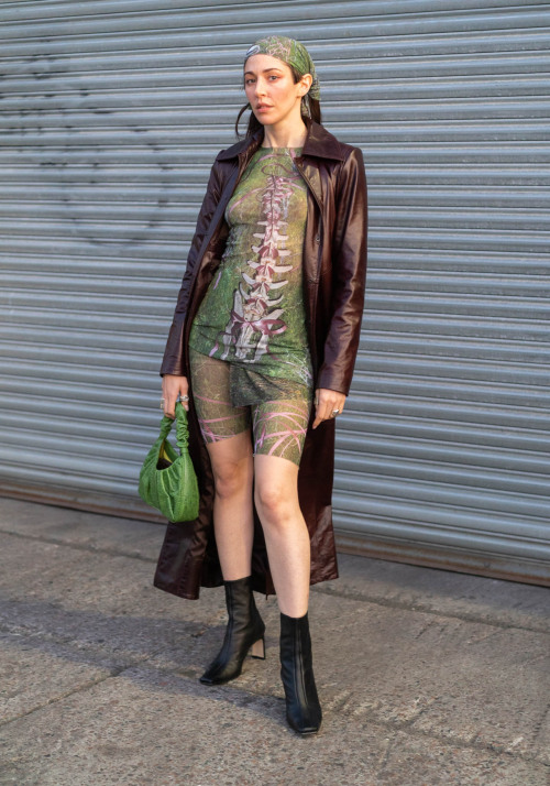 nyc-looks:Caroline, 36“I am wearing a Ramona Gomez dress, Reike Nen shoes, and JW Pei bag