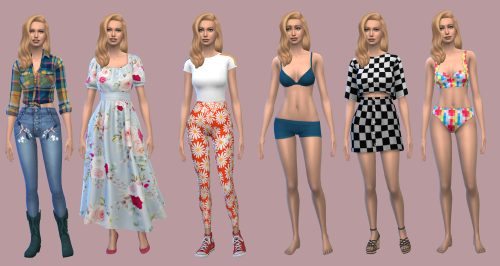 baseicsimmer: BGC CC LOOKBOOKEveryday: top // jeans // bootsFormal: dress // shoesAthletic: top // b