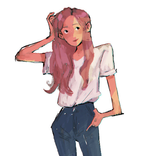 Pink girl, I tried to do something rough