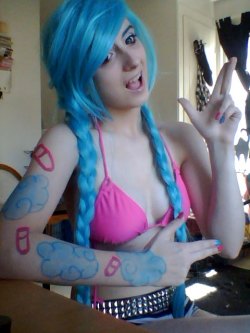 cosplayforeplay:  I fell into my Pool Party Jinx cosplay again. Fuck.  