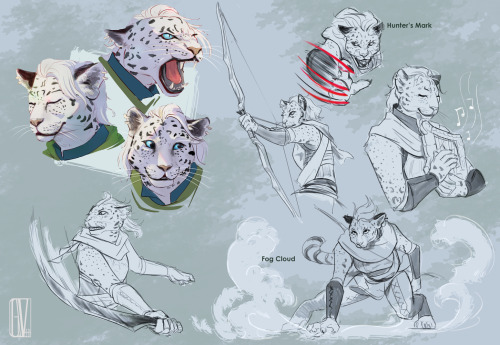 Character sheet commission of a wonderful tabaxi ranger! 