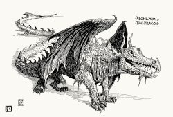 oldbookillustrations:  Aschemon the dragon.