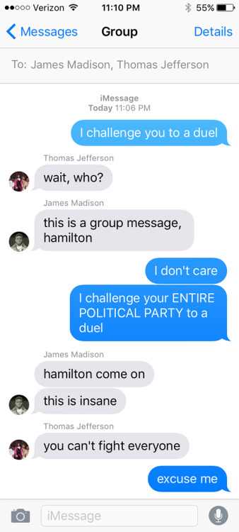 sparkitors:If there’s anything we’ve learned about Alexander Hamilton from one whole year of rap bat