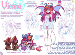 So there you have it, I have finally completed her refecence sheet and now she’s here in full color~“Vienna is a succubus. This alone should make any sane person cautious when approaching her, yet despite all the warnings she seems to have gathered