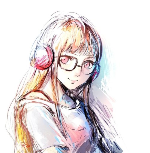 Thought I’d try doing a challenge while drawing Futaba for her birthday, so this whole piece, 