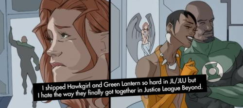 &ldquo;I shipped Hawkgirl and Green Lantern so hard in JL/JLU but I hate the way they finally go