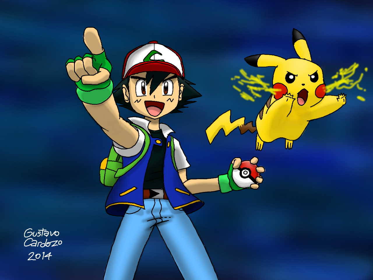 mrgustavitojr:  Pokémon - Ash and Pikachu Ash: Pikachu, Use Thunderbolt!! 