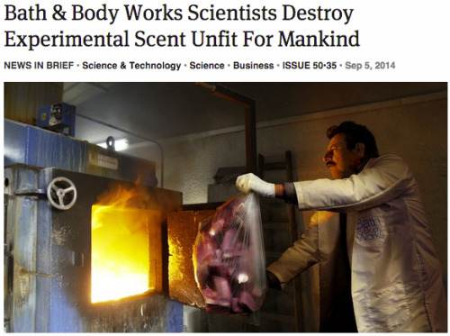 XXX theonion:  Bath & Body Works Scientists photo