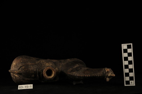 Black ceramic rhyton in the shape of a saddled horse (Amlash culture,Iran).