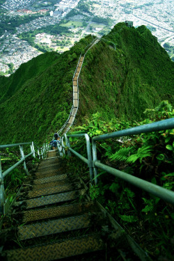 dahnjor:  travelingcolors:  Haiku Stairs, Oahu | Hawaii (by Priit Siimon)  are these stairs even still used or