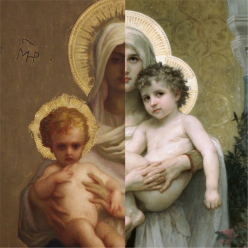 Virgin of the Deliverance by Auguste-Antoine-Ernest Hébert (1872-1886) &amp; The Madonna of the Rose