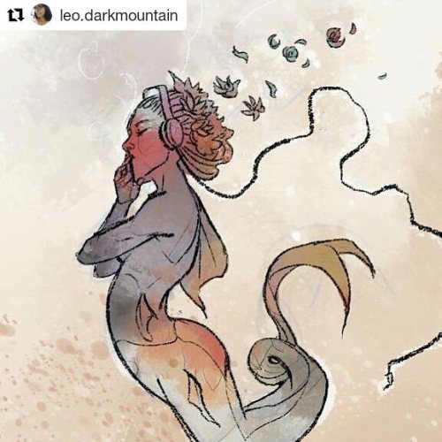 Artista @leo.darkmountain ・・・ Whispers of the mermaid. This piece really helped me after a 10 hour w