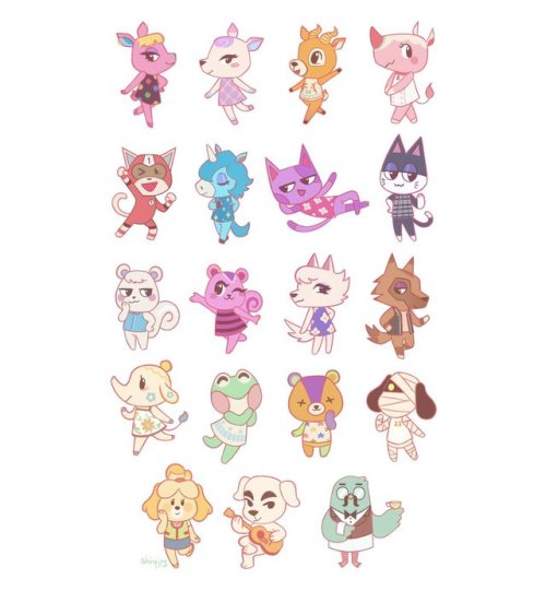 Animal crossing stickers are up on my etsy![ Link here! ]