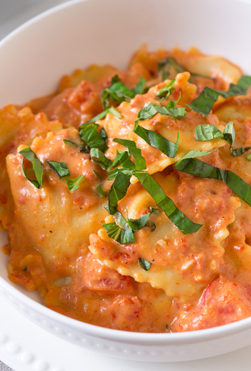 Porn photo foodffs:  Ravioli with Creamy Sun-dried Tomato