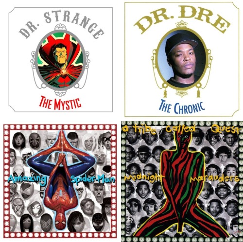 alternicobase:  Brilliant Hip Hop variant covers of Marvel Comics. 