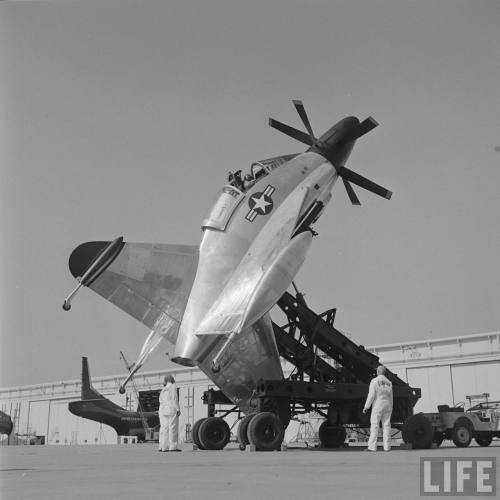 Standing up the Convair XFY Pogo(J.R. Eyerman. 1954)