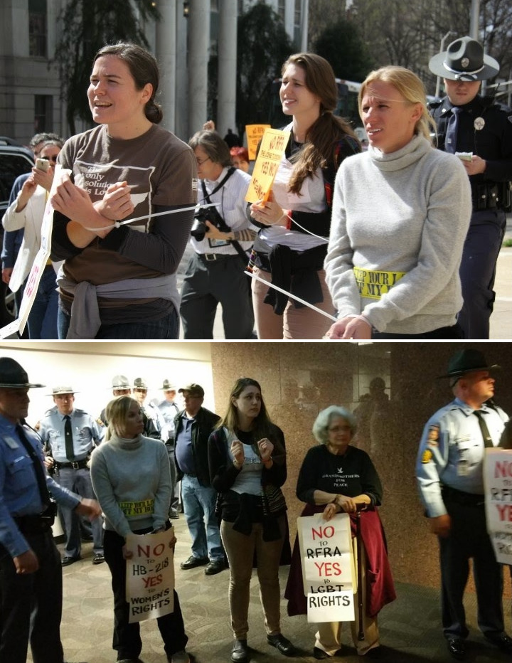 profeminist:Georgia Women Arrested Protesting Bill That Would Let Employers Fire