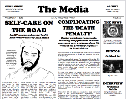 “THE MEDIA” no. 73 www.fvckthemedia.com/issue73/frontpage