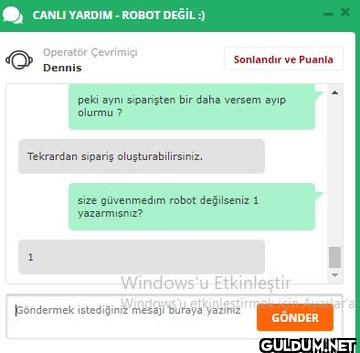 CANLI YARDIM - ROBOT DEĞİL...