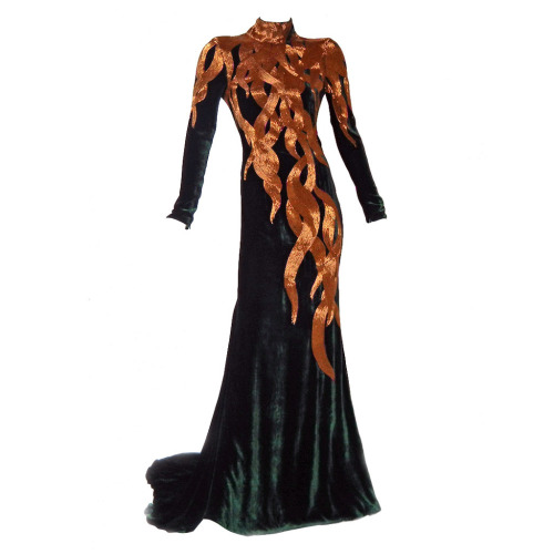 Alexander McQueen 2007 Velvet Flame Gown via 1stdibs