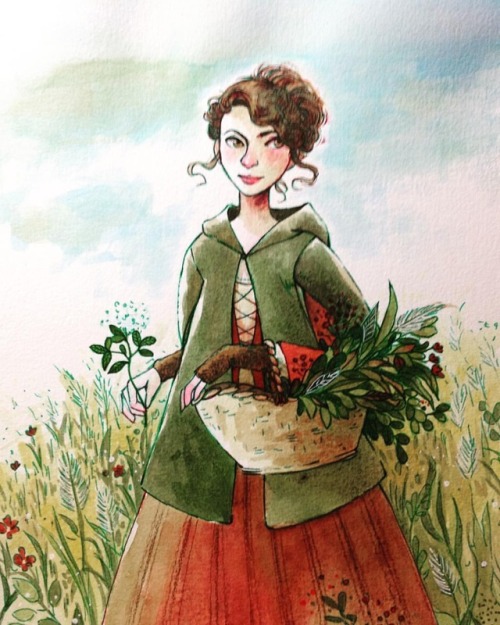 Another from @melocotonki ’s list - ‘herbs’. So I obviously had to draw Claire:). 